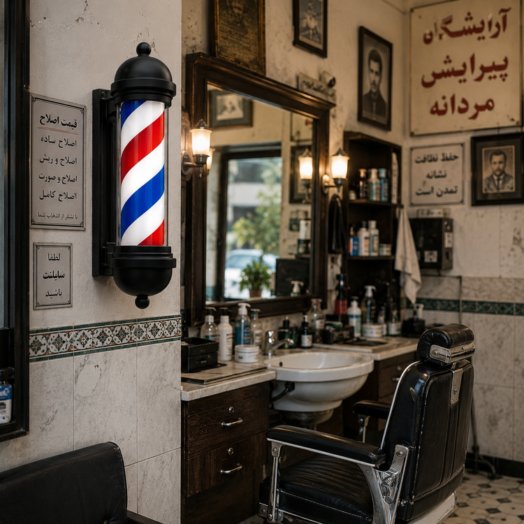 باربر پل آرایشگاهی 80 سانتیمتری | چراغ سردر آرایشگاه